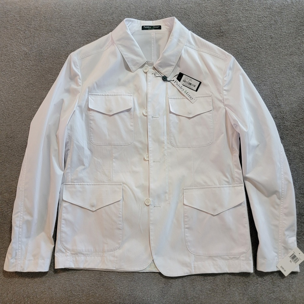 Paisley & Gray Men's Slim Fit White Polyester Jacket Size XL New With Tags